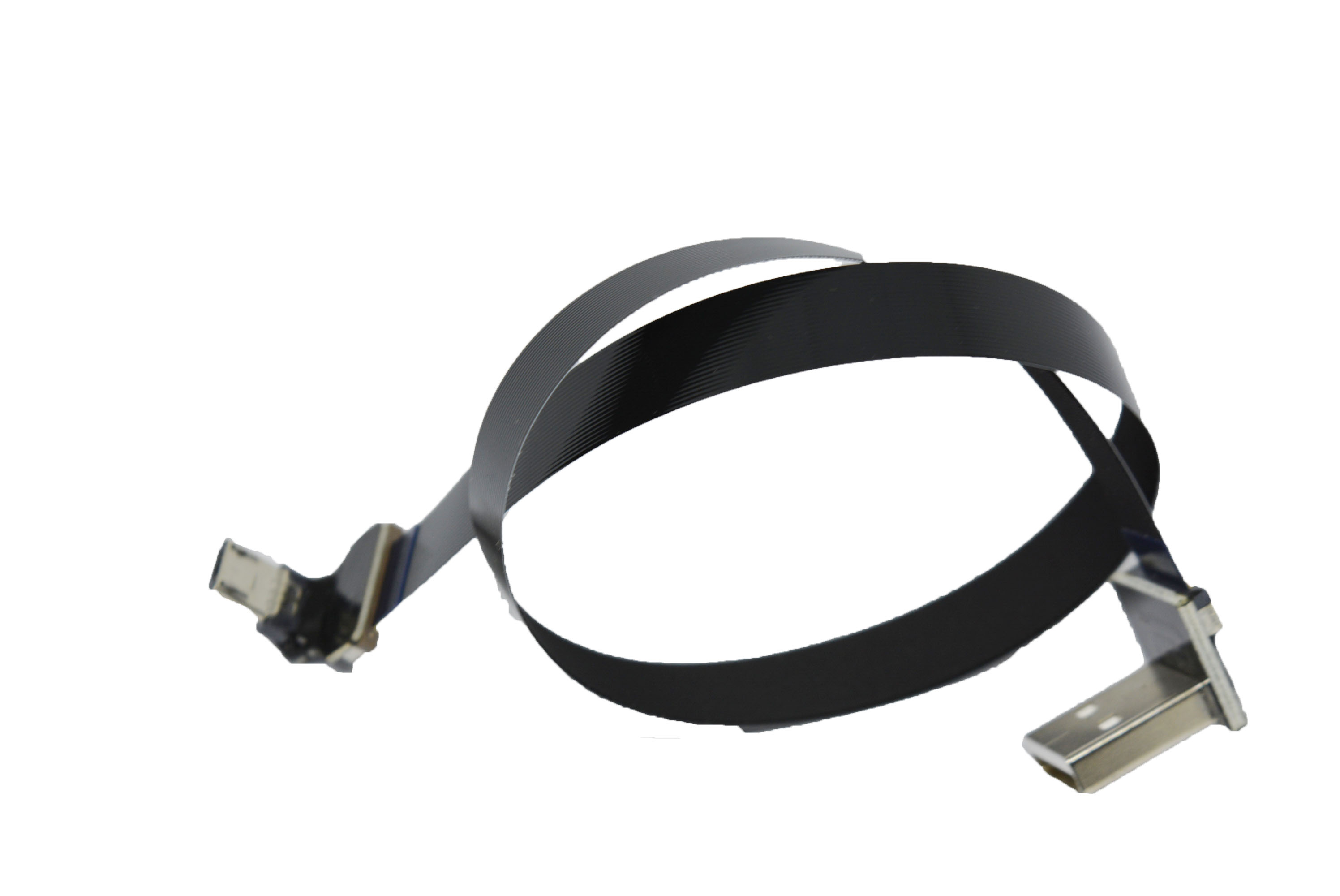 90 degree Micro USB to Angled USB A Standard USB A 90 degree down flat cable for charging and sync flat slim lightweight FPV rig (Micro USB 2 to Standard USB A angled down)